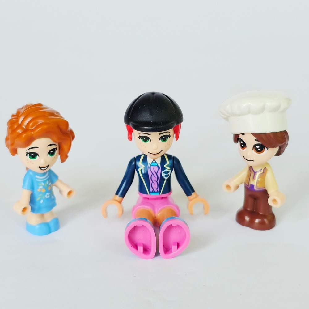 LEGO Friends Mini-doll Hair Pieces Lot Chef Hat Riding Helmet Orange Braid 2356